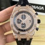 Iced Out Audemars Piguet Royal Oak Offshore Rose Gold Chronograph 42mm Copy Watch